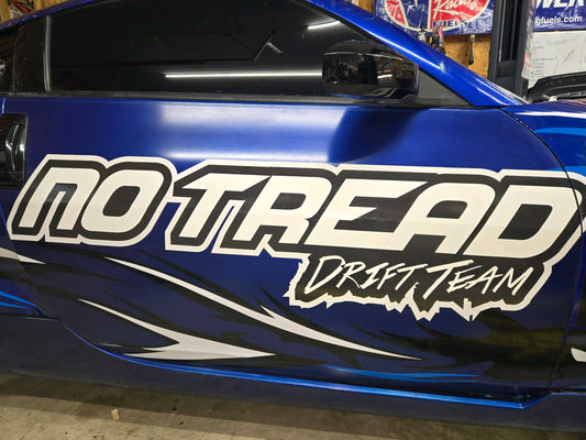 No Tread Drift Team Door Decal x2